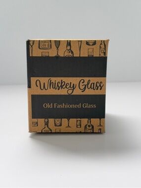 Whiskey Glass Old Fashioned Glass - Kraft & Black